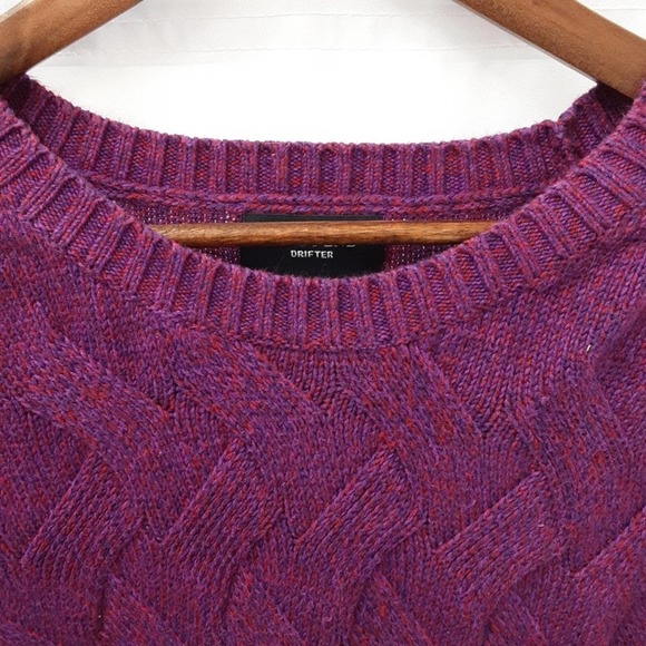 Cozy Oversized Lands End Purple Cotton Sweater - Picture 5 of 11
